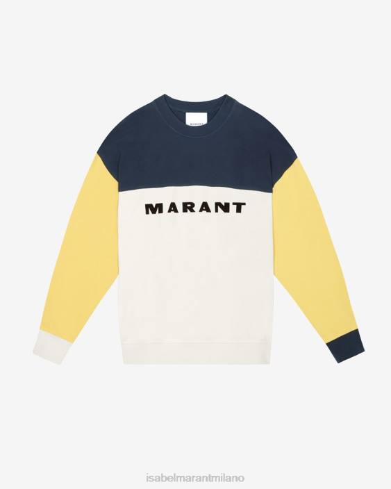 vestiario R88T1346 Isabel Marant uomini felpa aftone giallo