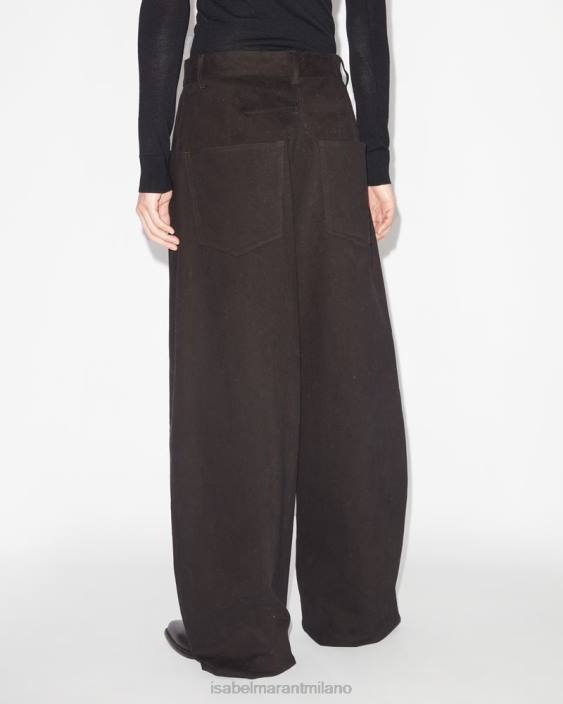 vestiario R88T1404 Isabel Marant uomini pantaloni sippoly in cotone nero