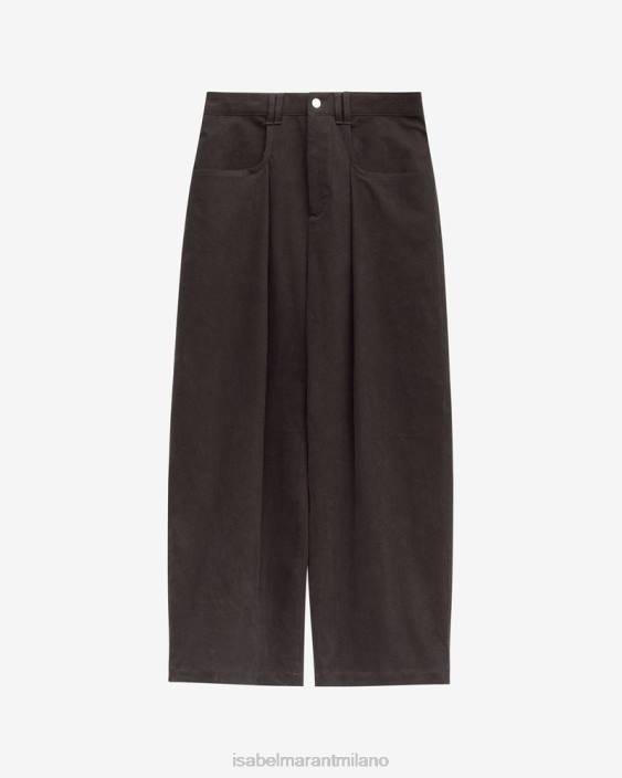 vestiario R88T1404 Isabel Marant uomini pantaloni sippoly in cotone nero