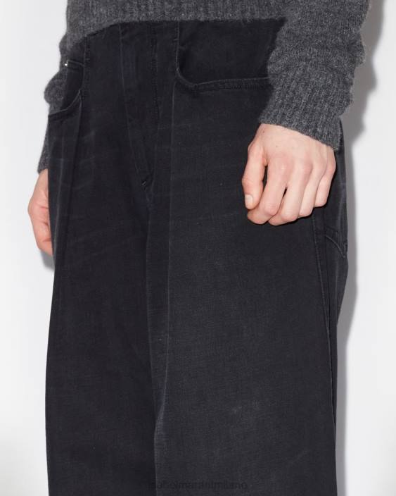 vestiario R88T1405 Isabel Marant uomini pantaloni di cotone Janeel nero