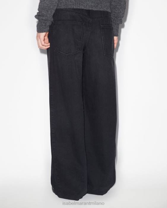 vestiario R88T1405 Isabel Marant uomini pantaloni di cotone Janeel nero