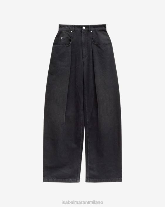 vestiario R88T1405 Isabel Marant uomini pantaloni di cotone Janeel nero