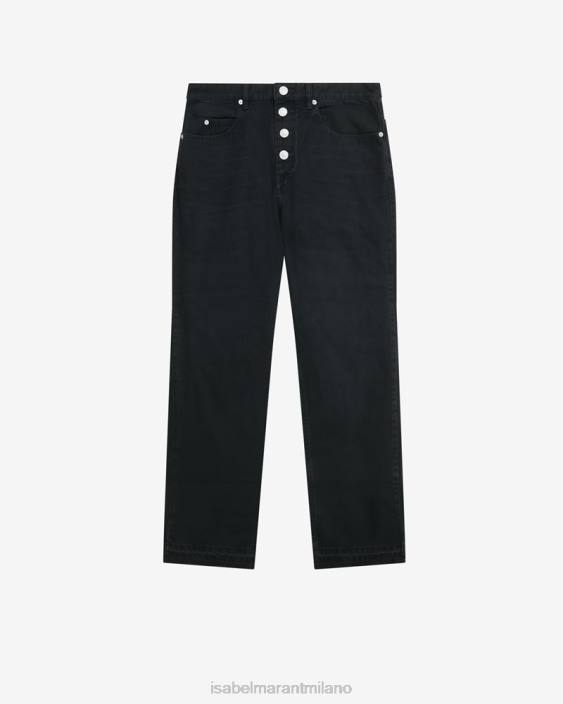 vestiario R88T1408 Isabel Marant uomini pantaloni jeldeneo in cotone nero