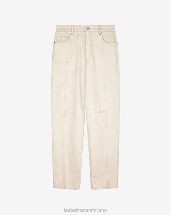 vestiario R88T1410 Isabel Marant uomini pantaloni di cotone Javi ecru