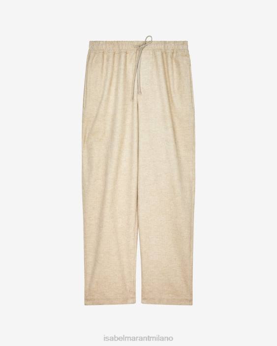 vestiario R88T1411 Isabel Marant uomini pantaloni di cotone railen neutro